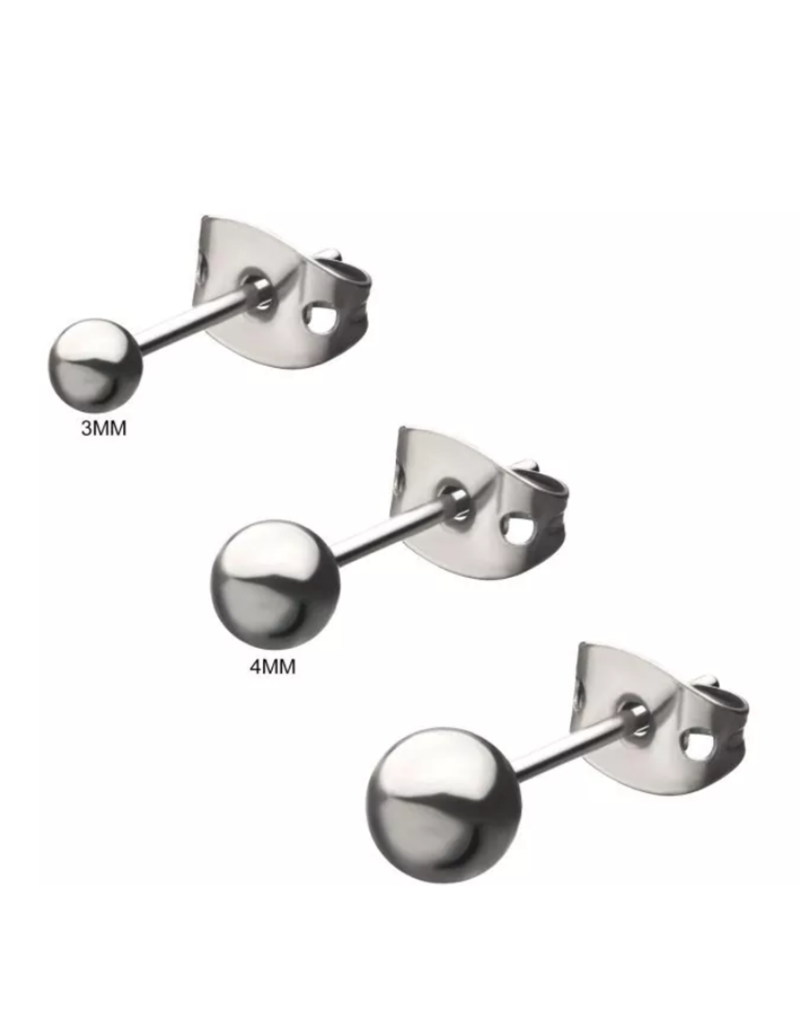 Boucle d'oreille Titanium boule plain Steel