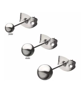 Boucle d'oreille Titanium boule plain Steel