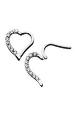 Stainless Coeur Daith clicker avec Diamant, 16ga