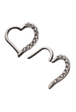 Stainless Coeur Daith clicker avec Diamant, 16ga