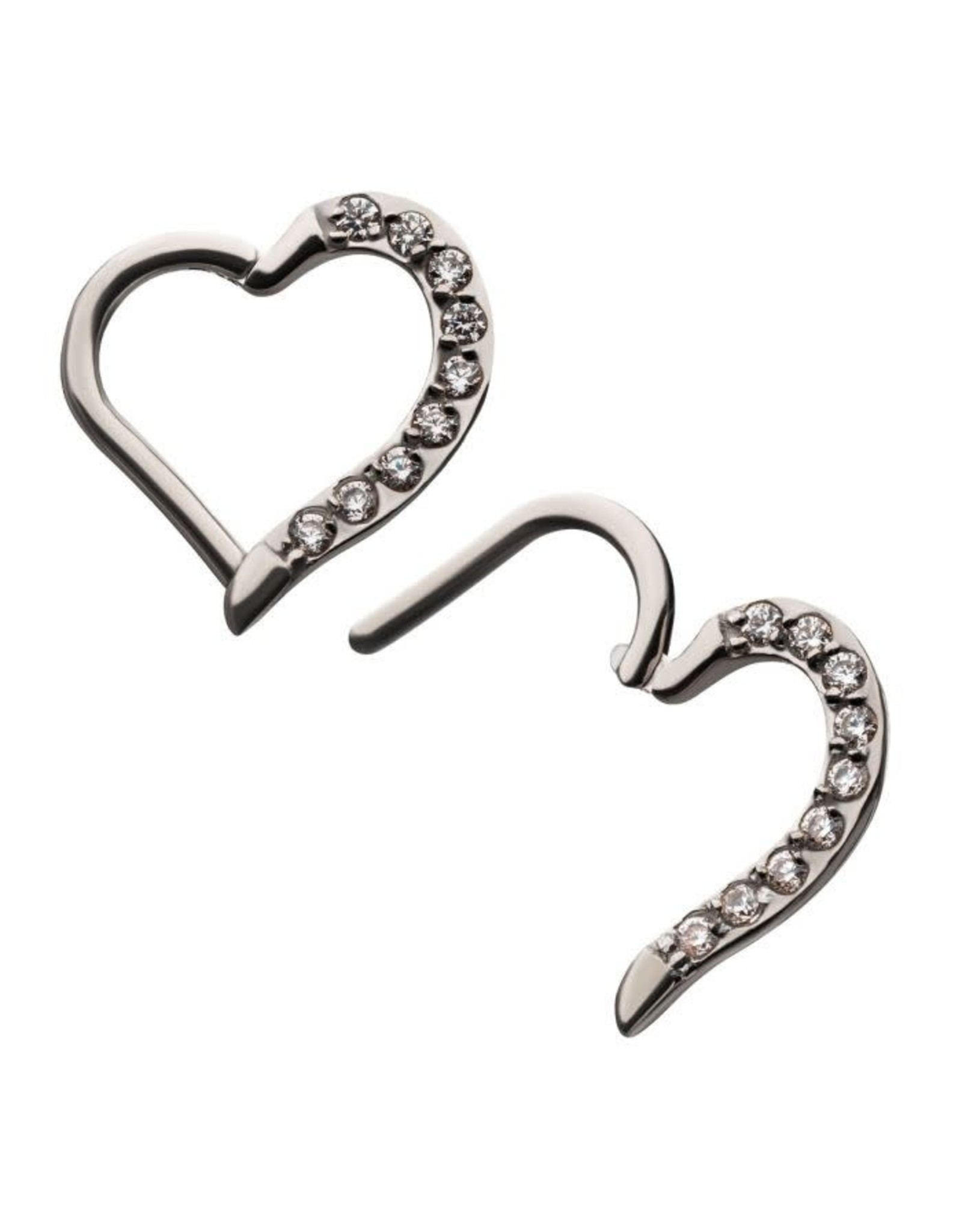 Stainless Coeur Daith clicker avec Diamant, 16ga