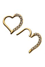 Stainless Coeur Daith clicker avec Diamant, 16ga