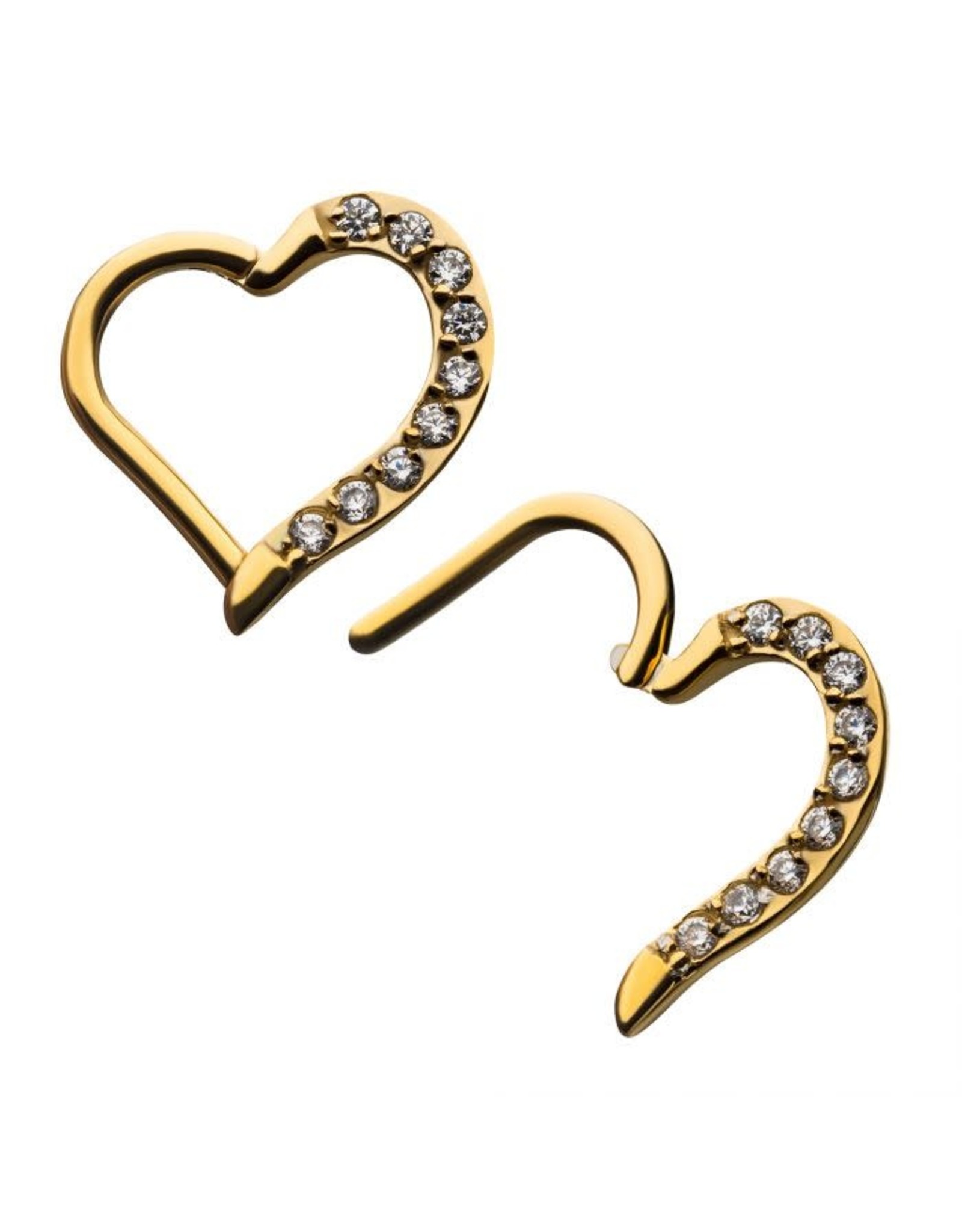 Stainless Coeur Daith clicker avec Diamant, 16ga