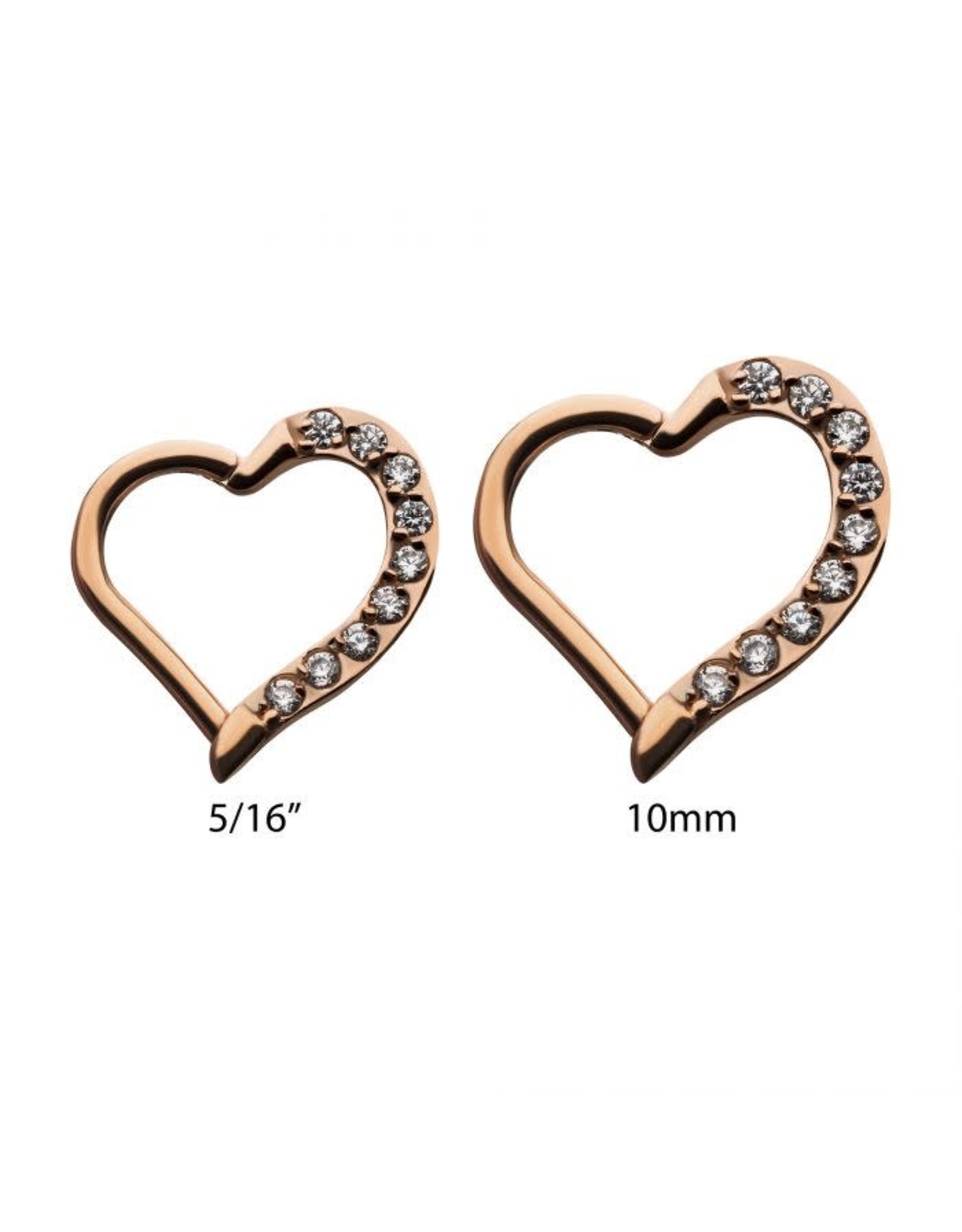 Stainless Coeur Daith clicker avec Diamant, 16ga