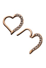 Stainless Coeur Daith clicker avec Diamant, 16ga