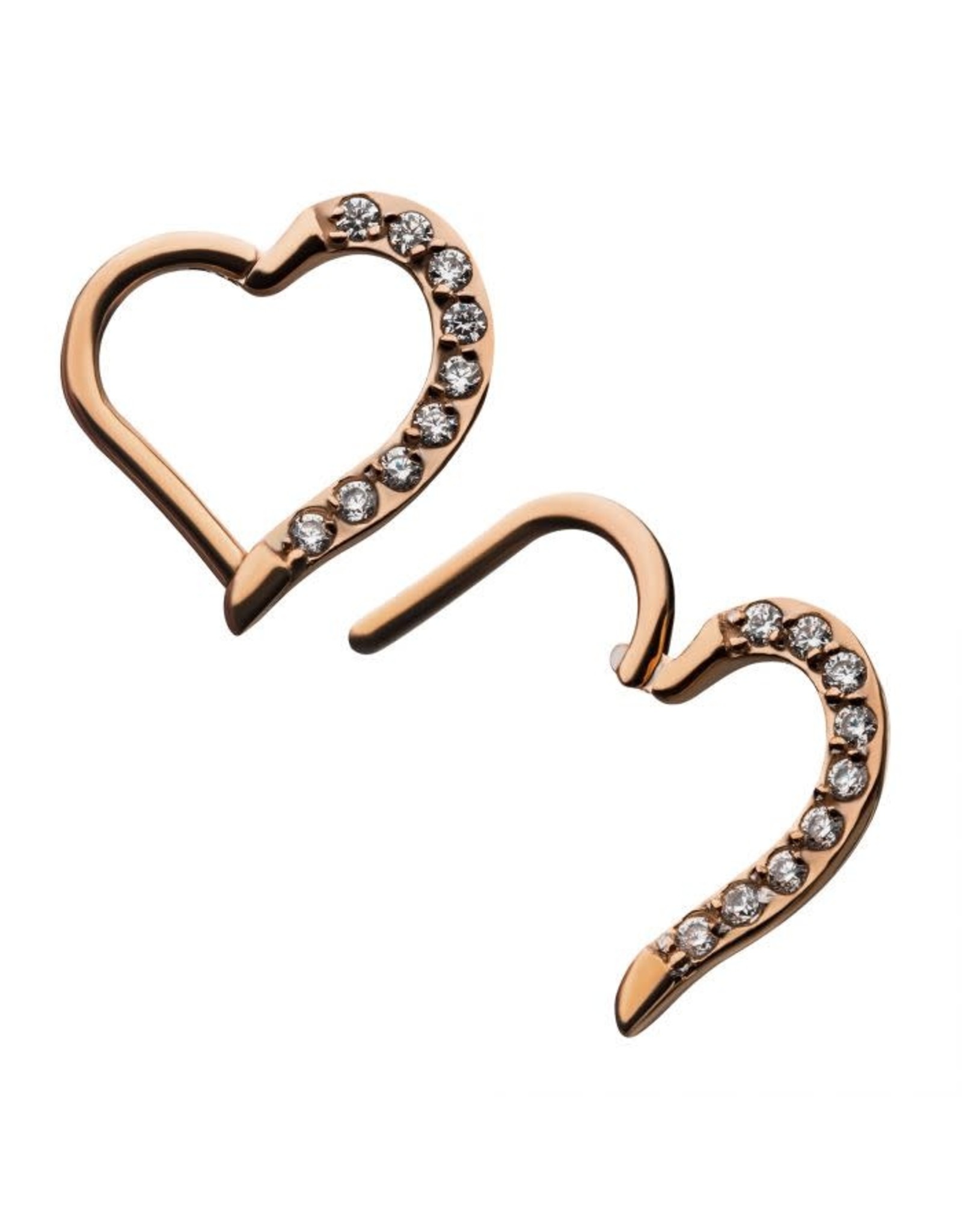Stainless Coeur Daith clicker avec Diamant, 16ga