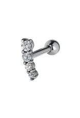 Stainless Bijoux pour cartilage 4 pierres
