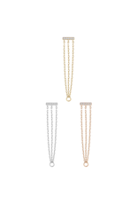 Or 14K Embout Threadless avec triple chaine 14K