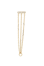 Or 14K Embout Threadless avec triple chaine 14K