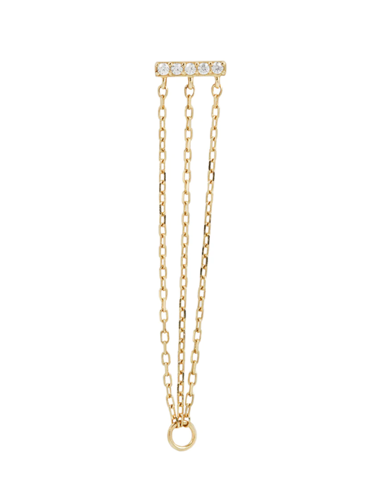 Or 14K Embout Threadless avec triple chaine 14K