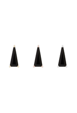 Or 14K Embout Threadless Triangle Black Spinel 14K