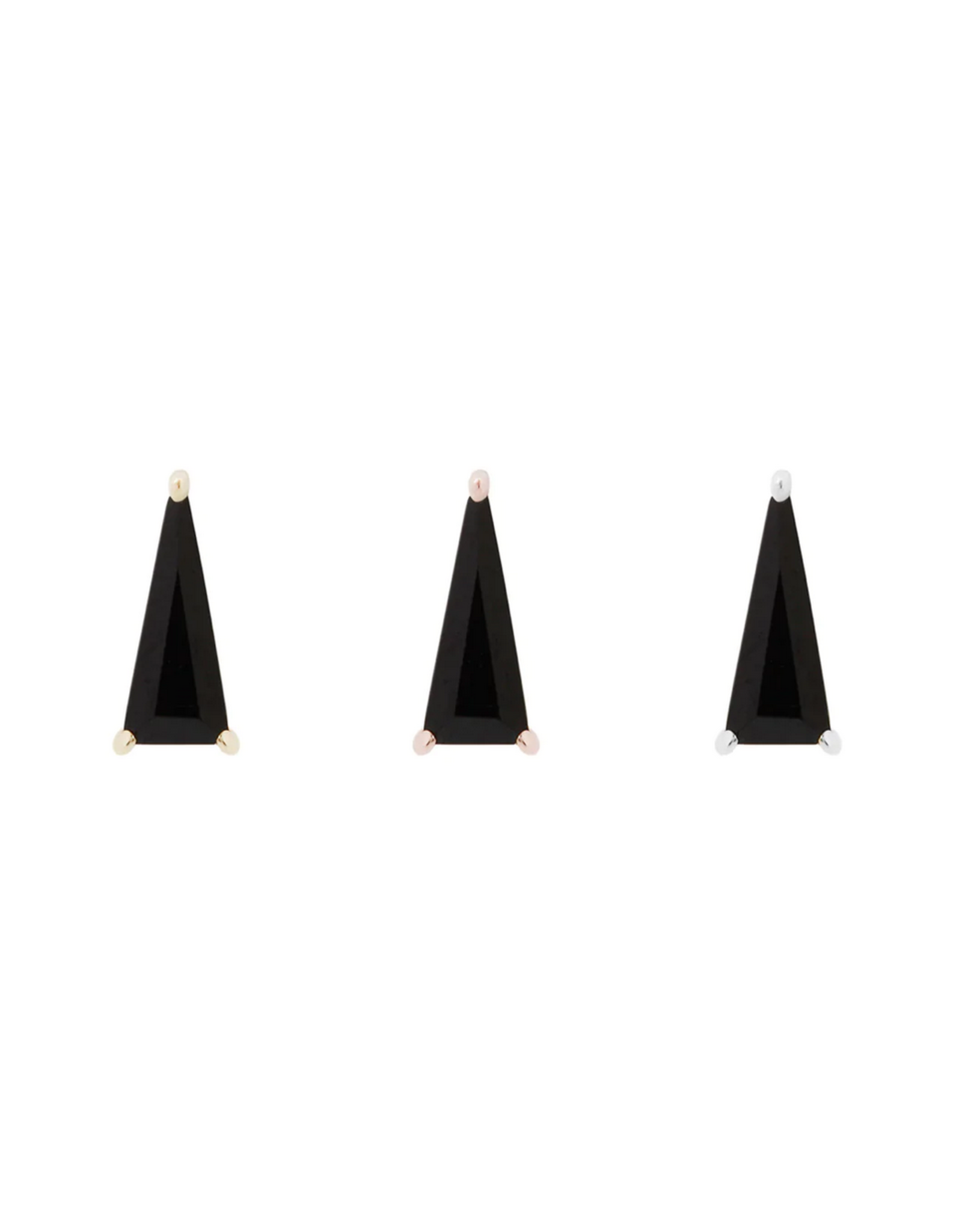 Or 14K Embout Threadless Triangle Black Spinel 14K