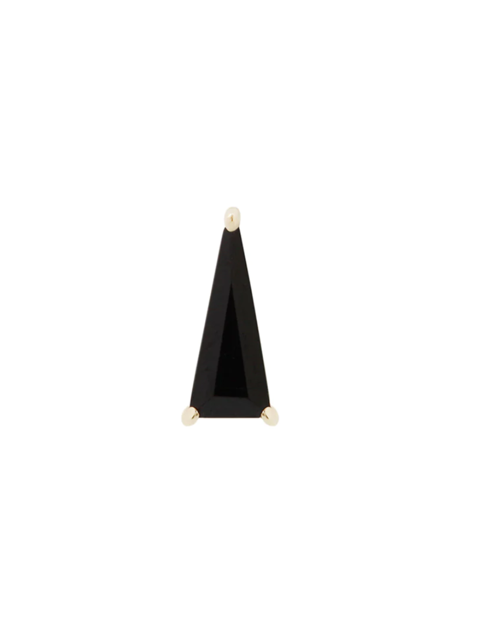 Or 14K Embout Threadless Triangle Black Spinel 14K