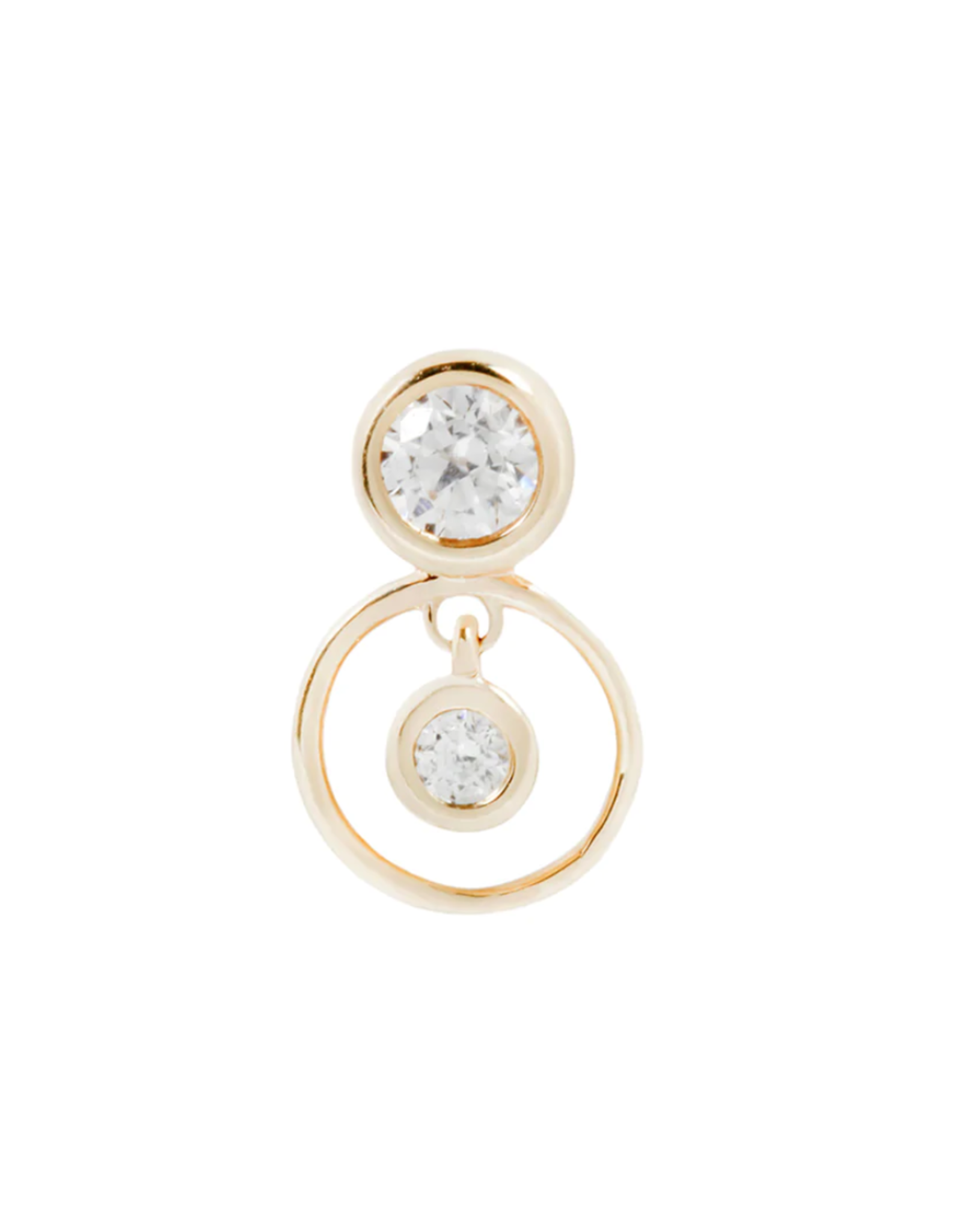 Or 14K Embout Threadless Circle 14K