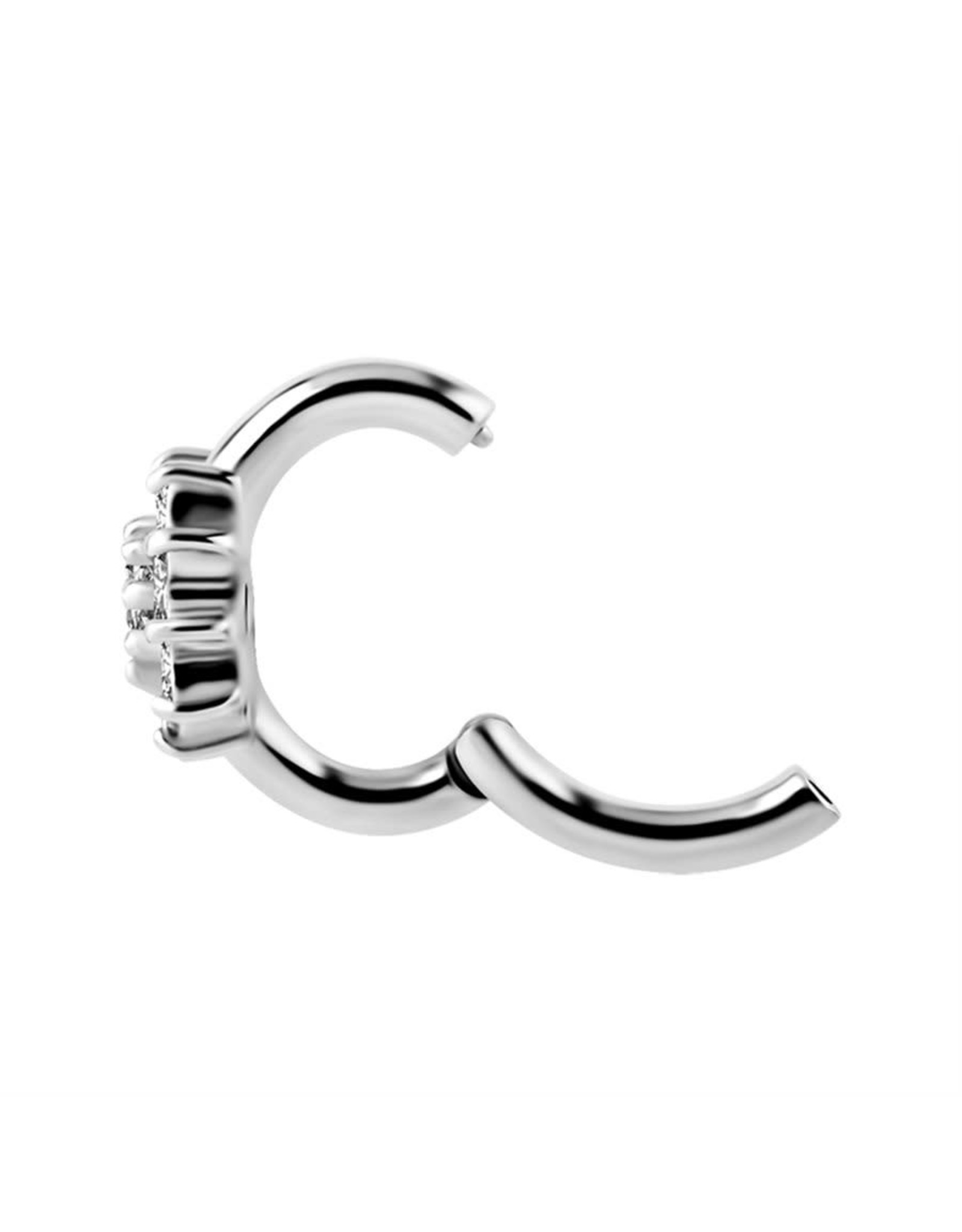 Stainless Clicker Nombril Fleur 14ga/8mm