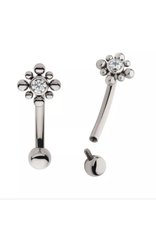 Barbell 16ga Diamant avec billes autour Titanium, Threaded