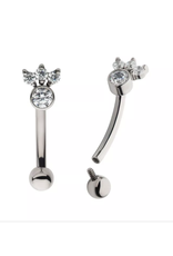 Barbell 16ga Diamant avec couronne diamant Titanium Threaded