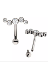 Barbell 16ga 5 diamants Titanium Threaded