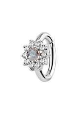 Stainless Clicker Nombril Fleur 14ga/8mm