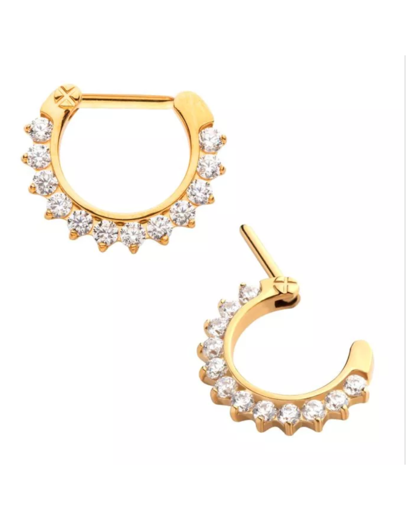 Clicker Gold Titanium 12 Pierres Crystal