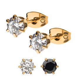 Boucle d'oreille Gold Pvd 24K, Titanium