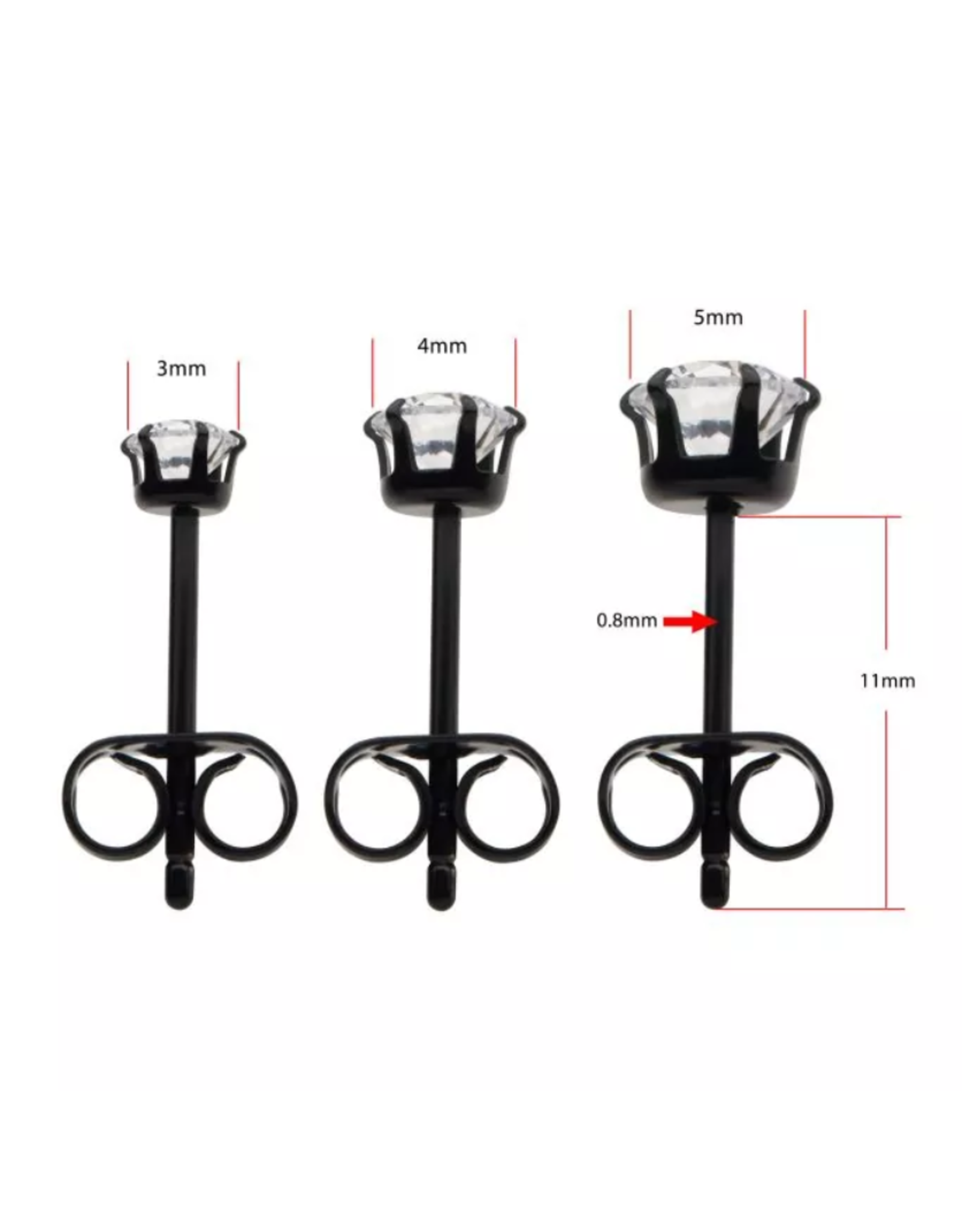 Boucle d'oreille Black Titanium CZ