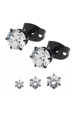 Boucle d'oreille Black Titanium CZ