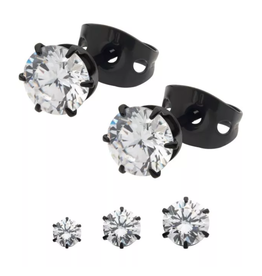 Boucle d'oreille Black Titanium CZ