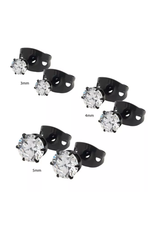 Boucle d'oreille Black Titanium CZ