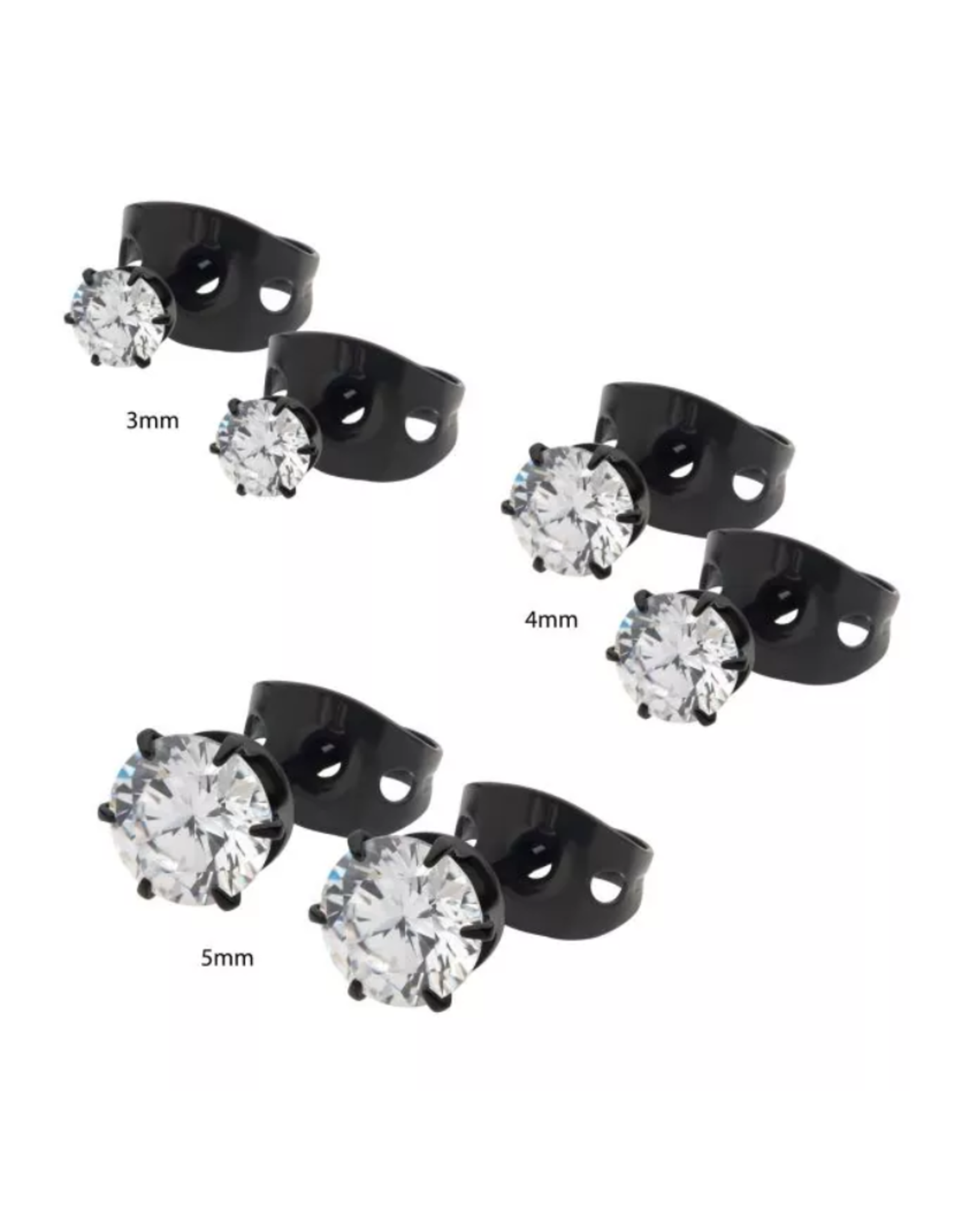 Boucle d'oreille Black Titanium CZ