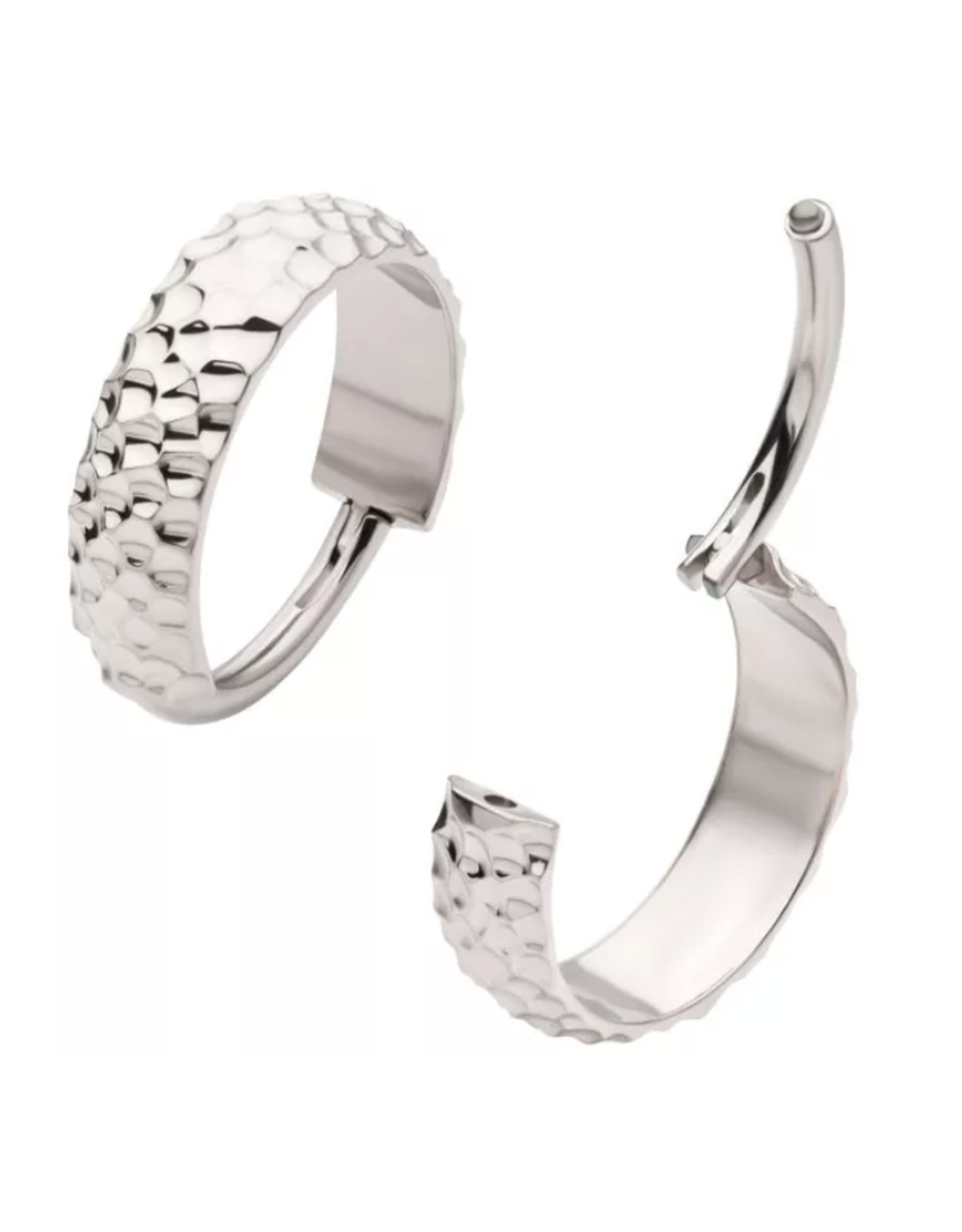Anneau Clicker Hammered Titanium 16ga
