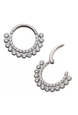 Clicker Titanium Double Ligne Diamant de face