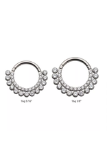 Clicker Titanium Double Ligne Diamant de face