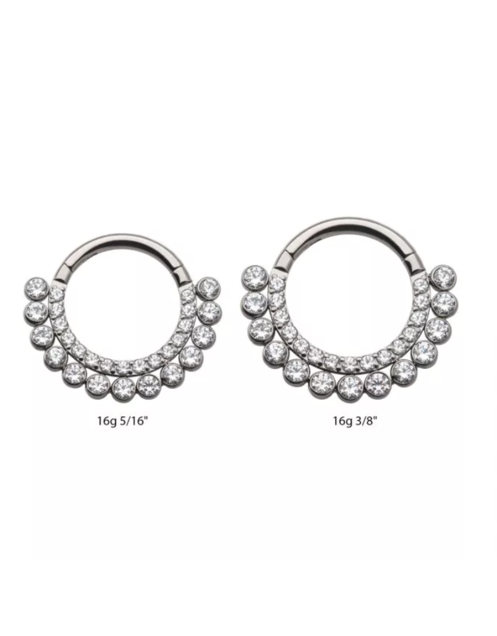 Clicker Titanium Double Ligne Diamant de face