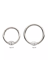 Anneau Clicker Titanium Cat Eye Diamant de face