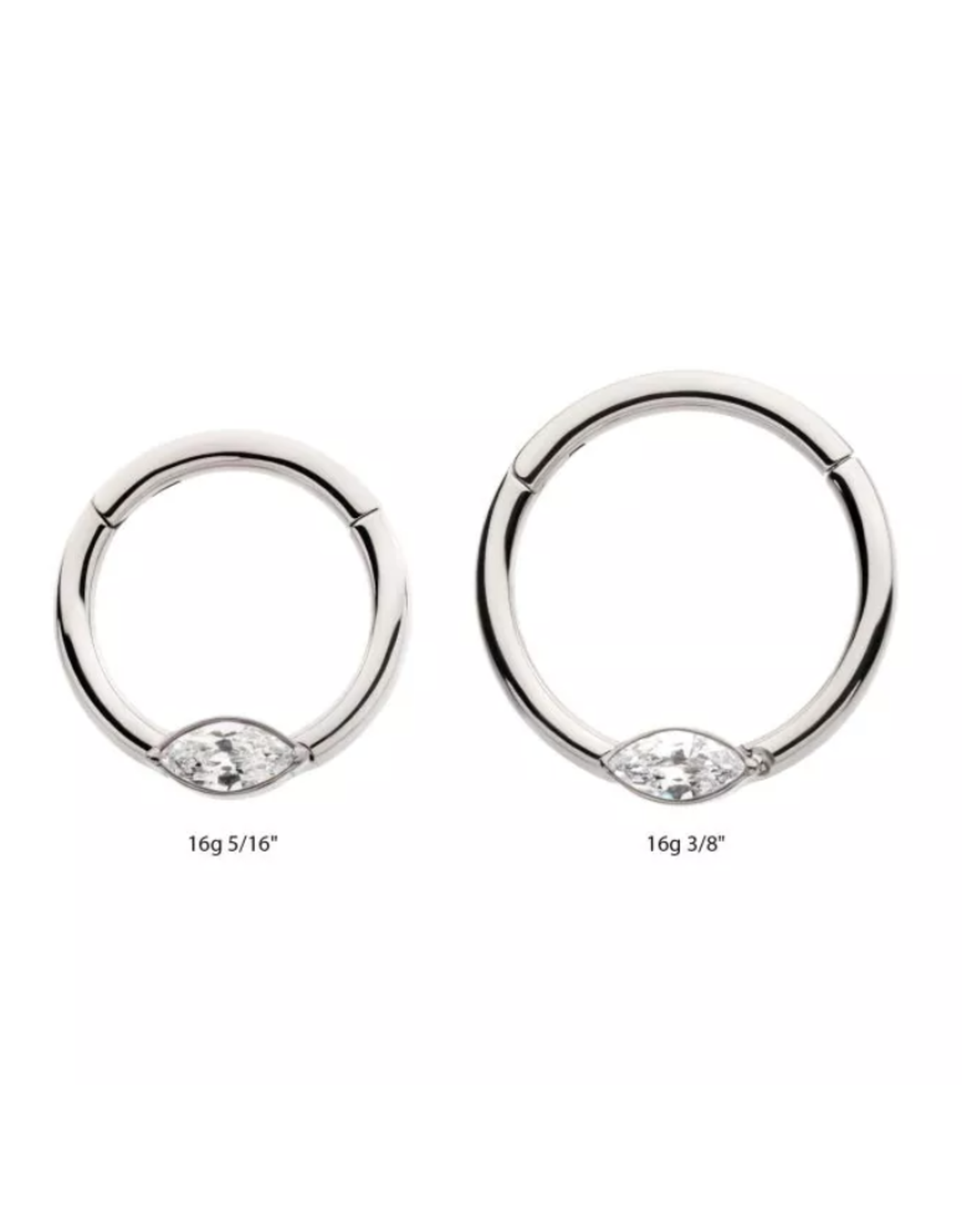 Anneau Clicker Titanium Cat Eye Diamant de face