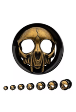Black Steel Plug Skull Head Black Pvd
