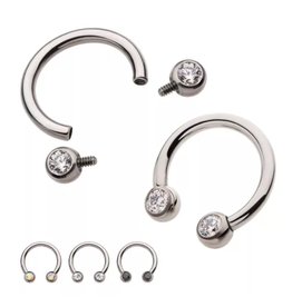 Circular Barbell Threaded Titanium Pierre