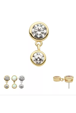 Or 14K Embout threadless Or 14K Double
