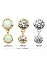 Or 14K Embout threadless Or 14K Double