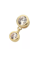 Or 14K Embout threadless Or 14K Double