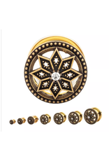 Stainless Plug Fleur avec Diamant au centre