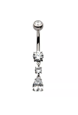 Barbell 14ga Threaded pendentif Goutte Titanium