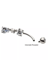 Barbell 14ga Threaded pendentif Goutte Titanium