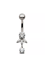 Barbell 14ga Threaded Marquise pendentif Titanium