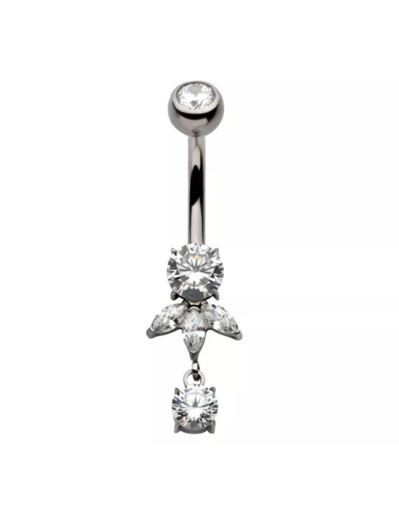 Barbell 14ga Threaded Marquise pendentif Titanium