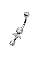 Barbell 14ga Threaded Marquise pendentif Titanium