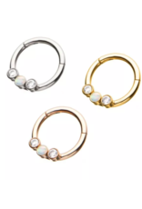 Stainless Anneau Clickers 3 pierres 8mm