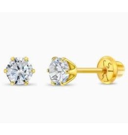 Or 14K Boucle d'oreille vissée Or 14K