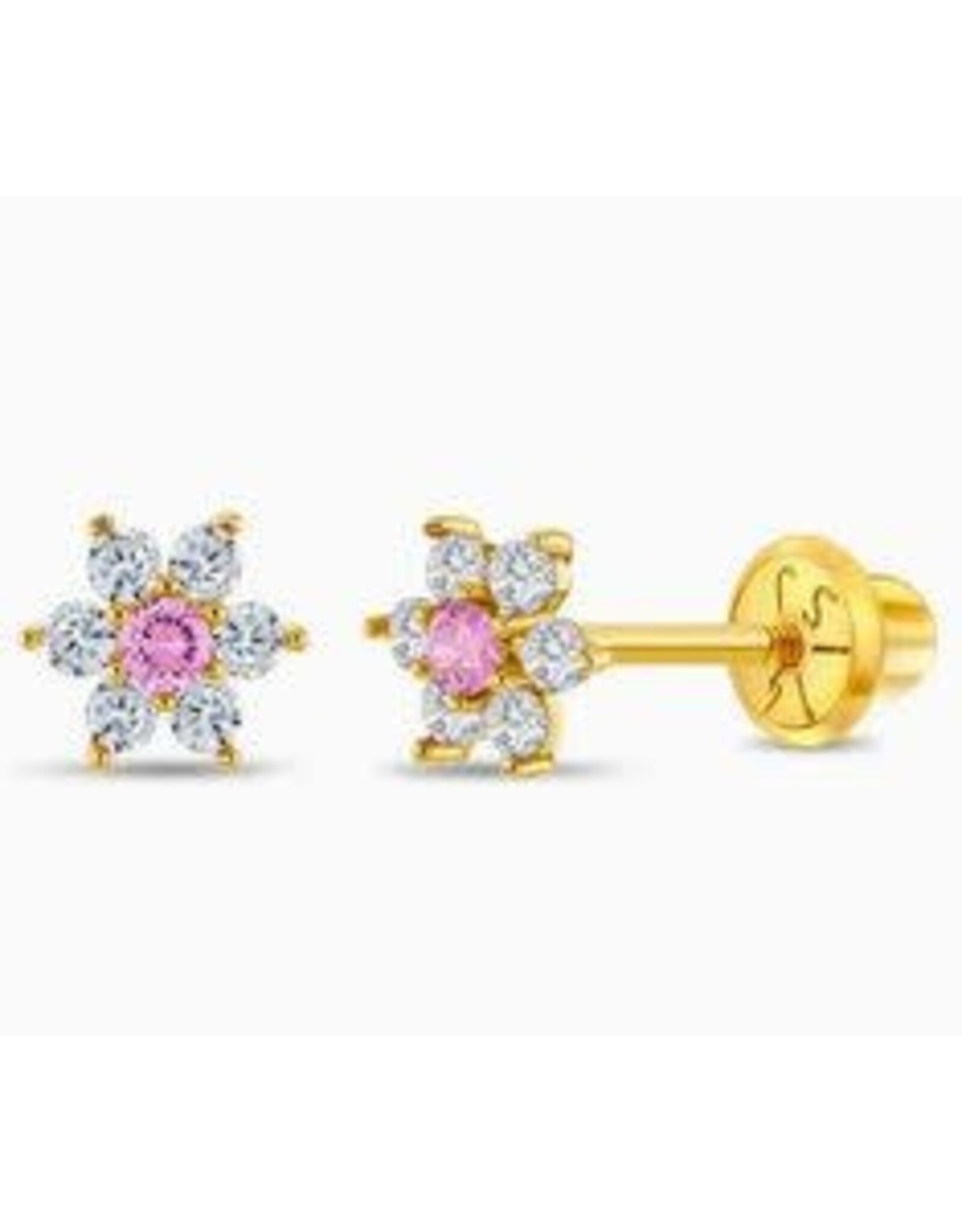 Or 14K Boucle d'oreille vissée Or 14K Fleur
